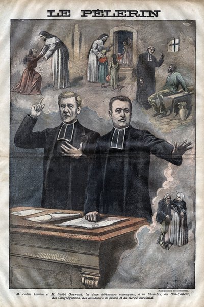 Jules Auguste Lemire (1853-1928) et Hippolyte Gayraud (1856-1911), ecclésiastiques et hommes politiques français, députés - gravure dans "Le Pèlerin" de 1899 - Unknown artist