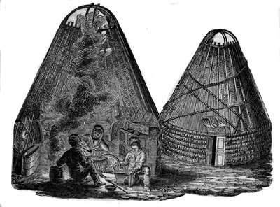 Kalmouks (Mongols occidentaux) devant leur tente. - Unknown artist