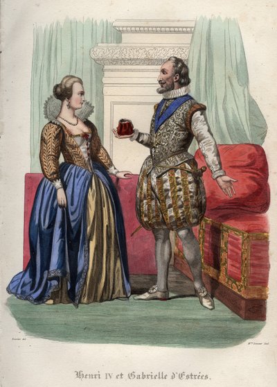 Le roi Henri IV de France (1553-1610) et sa maîtresse Gabrielle d