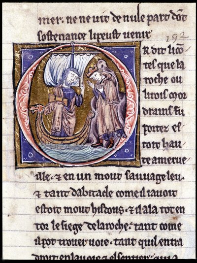 Roi Modreius. Manuscrit : Conquête du Saint Graal, écrit 717 ans après la passion de notre seigneur. Bibliothèque municipale de Rennes, ms. 255 (Collection de romans de la Table Ronde); Paris - Unknown artist