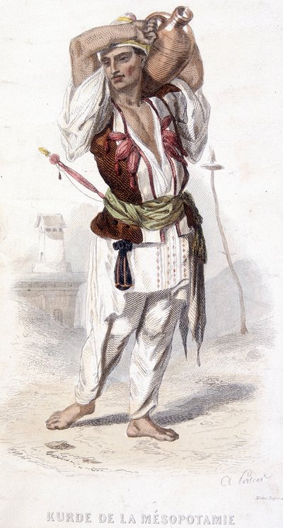 Kurdes de Mésopotamie portant une amphore. Vers 1810-1860. - Unknown artist