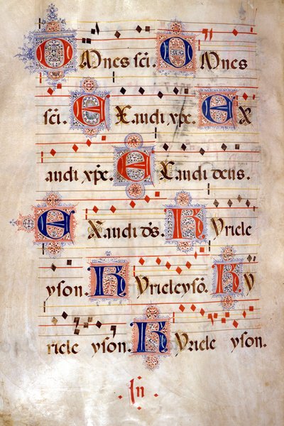 Kyrie du Chœur de Crescenzago, fin du 15ème siècle. Bibliothèque de Sant