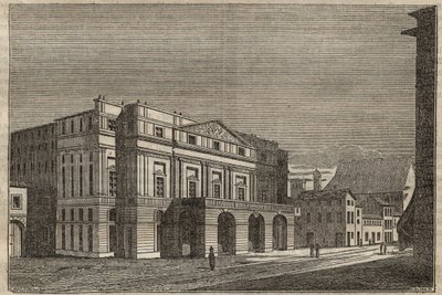 La Scala à Milan - Vue du théâtre de La Scala à Milan, Italie - (Teatro alla Scala Milano) - 1837 - Unknown artist