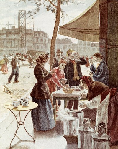 La laitière, 6h du matin le dimanche. Gravure en couleur 14 juillet 1895. Paris, Musée Carnavalet - Unknown artist