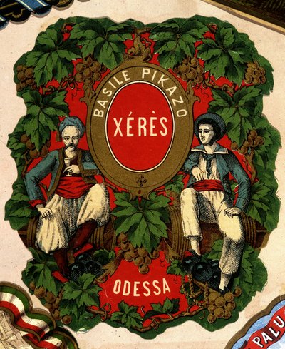 Étiquette de "Basile Pikazo - Jerez - Odessa", sd. 19ème siècle - Unknown artist