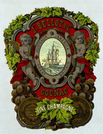 Étiquette de "Bellot Cognac - Fine Champagne", sd. 19ème siècle - Unknown artist
