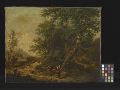Paysage avec cottage et voyageurs - Unknown artist