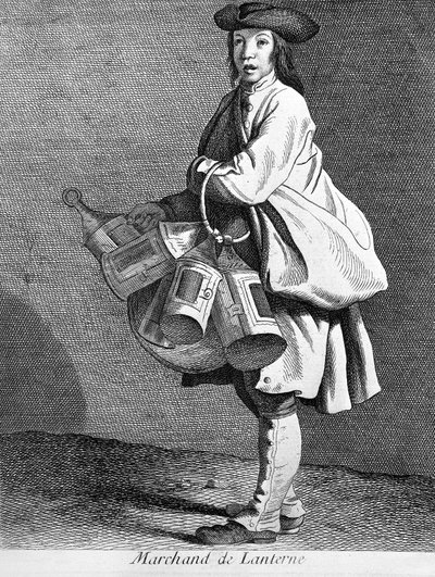 Marchand de lanternes. Gravure du XIXe siècle - Unknown artist