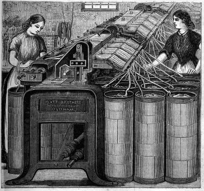 Grandes industries anglaises : filature de coton Walter Evans en Angleterre en 1863. Flottation du coton. - Unknown artist