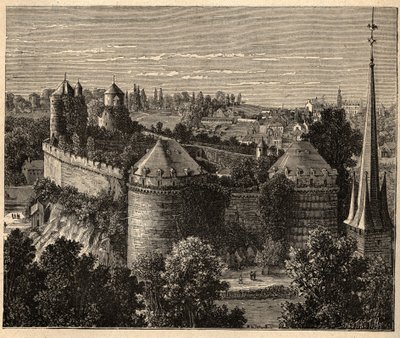 Le Château à Fougères - Bretagne - France - gravure dans « PATRIE » - DESCRIPTION PICTURESQUE DE LA FRANCE EN 6 VOLUMES PAR LUCIEN HUARD - fin 19ème siècle - Unknown artist