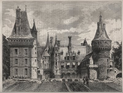 Le château de Maintenon, Eure-et-Loir, Centre, France gravure du 19e siècle - Unknown artist