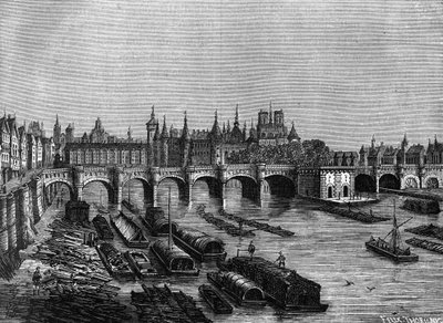 Le pont Neuf à Paris sous Henri III - dans Histoire de France par Henri Martin, 19ème siècle - Unknown artist