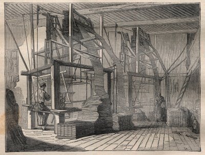Le tissage de la soie - Gravure dans « La Science française » - Unknown artist