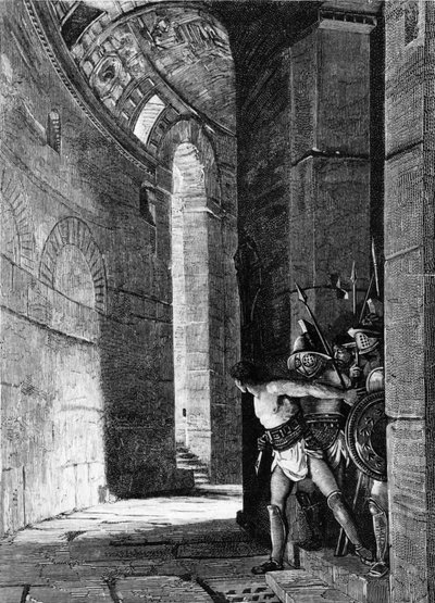 Fuite de Spartacus. Gravure du 19ème siècle - Unknown artist