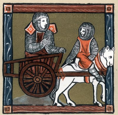 Légende Arthurienne : Lancelot du lac dans la charrette. Dans « Geschichte der Französischen Literatur » de Hermann Suchier - Unknown artist