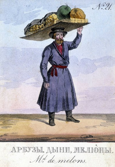 Marchand de légumes en Russie au 19ème siècle - Unknown artist