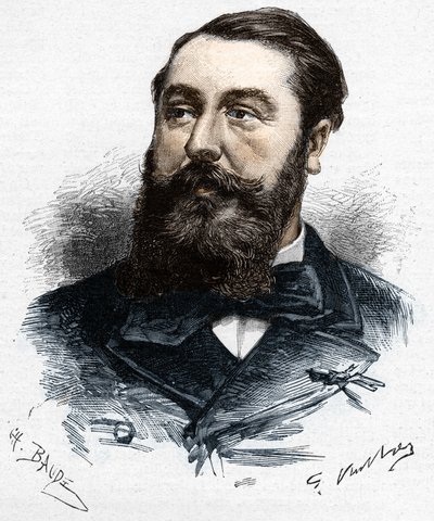 Léo Delibes (1836-1891), musicien et compositeur français. Gravure sur bois par Charles Baude d