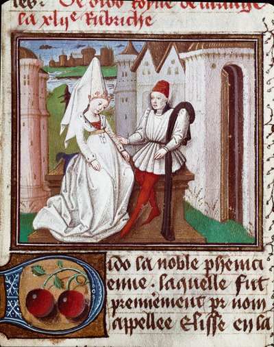 Les amours de Didon, fondatrice de Carthage et Énée Miniature tirée du « Livre des femmes illustres » de Giovanni Boccaccio dit Jean Boccace (1313-1375) - Unknown artist
