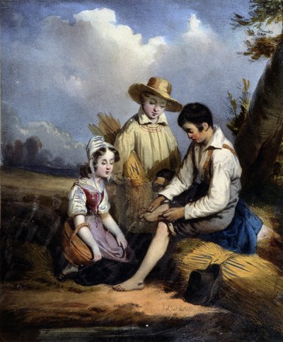 Les petits faucheurs (un blessé au pied), v.1840 - Unknown artist