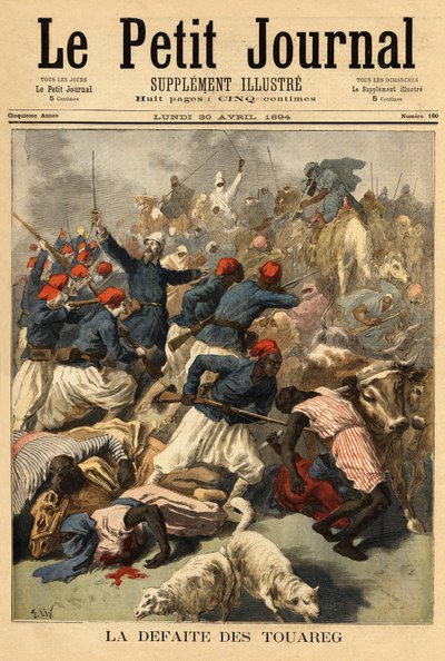 Lieutenant-colonel Joseph Joffre (1852-1931), commandant des forces françaises au Soudan (Soudan français, actuel Mali), a soumis le 23 mars 1894, les tribus touareg "Tengereguif" entre les lacs de Goro et Fati - Lieutenant-colonel Joseph Joffre - Unknown artist