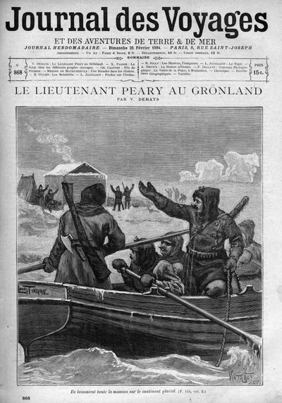 Lieutenant Robert Edwin Peary au Groenland - Lieutenant Robert Edwin Peary (1856-1920) au Groenland - couverture de « Le Journal des voyages » de 1894 - Unknown artist