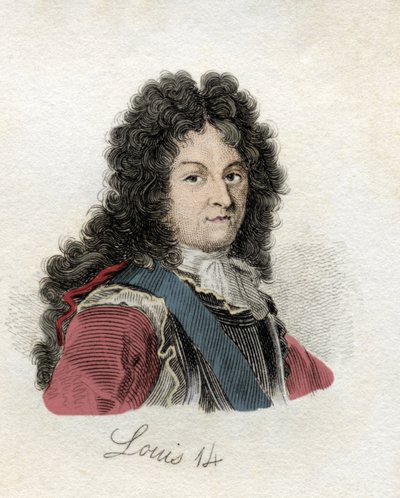 Louis XIV (Louis Dieudonné 1638-1715) roi de France et de Navarre. Du livre Crabbs Historical Dictionary publié en 1825 - Unknown artist