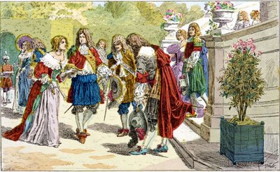 Louis XIV et sa cour à Versailles. - Unknown artist