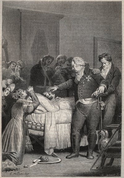 Louis XVIII au chevet du duc de Berry - Les derniers moments du duc de Berry le 13 février 1820 (1778-1820) à l