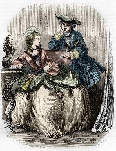 Louis XV et Madame de Pompadour, Jeanne Antoinette Poisson (1721-1764) (Marquise de Pompadour) - dans Histoire de France par L.-P. Anquetil - Unknown artist