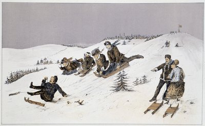 Luge - dans « Sketches of Canadian Sports and Pastimes » par Lieut. Henry Buckton Laurence - Unknown artist