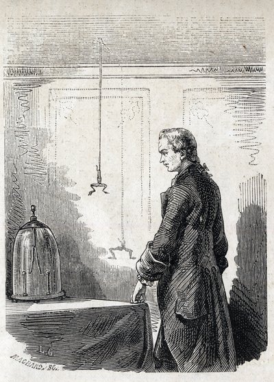 Luigi Galvani provoque des contractions de grenouille par l
