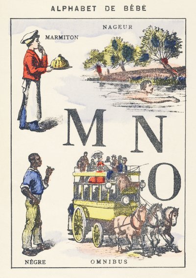 M N W : pot, nageur, nègre, omnibus - Unknown artist