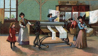 Machine à repasser. Chromolithographie de la fin du 19e siècle. - Unknown artist