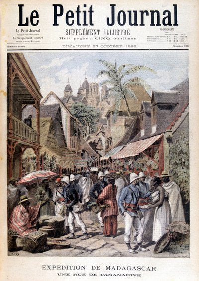 Expédition à Madagascar : une rue à Tananarive - dans Le Petit Journal du 27/11/1895 - Unknown artist