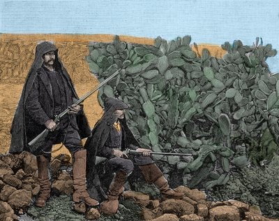 Mafia (Cosa nostra) en Sicile : picciotti jeunes membres de la mafia, fin du 19ème siècle - Unknown artist