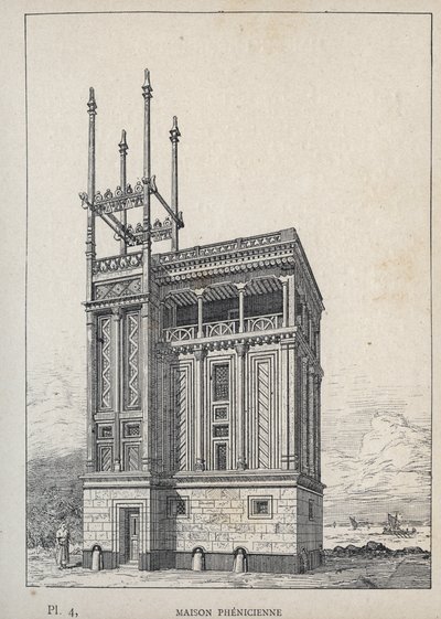 Maison phénicienne - (Maison phénicienne, Exposition universelle, Paris) - Unknown artist