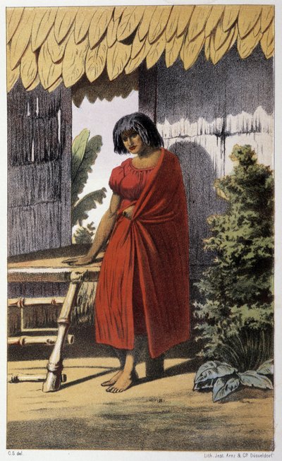 Malaj Qvinna (Océanie) - dans « First Swedish Circumnavigation » par Skogman Carl Johan Alfred, éd. Stockholm, Adolf Bonnier - Unknown artist