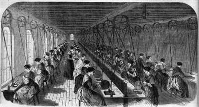Fabrication de plumes cimentées : ouvriers dans un atelier d