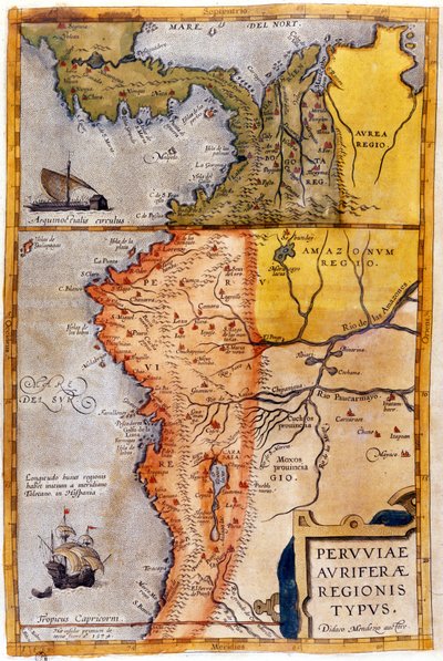 Carte de la Colombie et du Pérou. 1590. - Unknown artist
