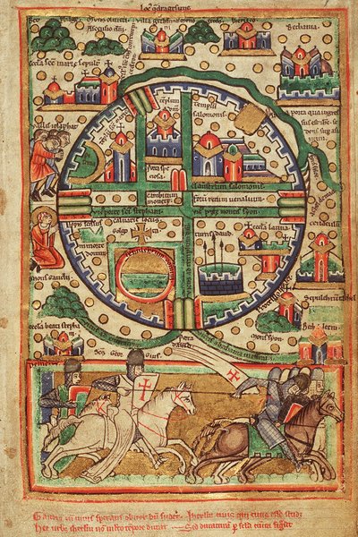 Carte de Jérusalem croisée - Unknown artist