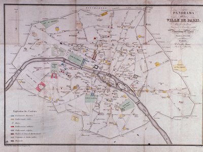 Carte de la ville de Paris en 1840 - Unknown artist