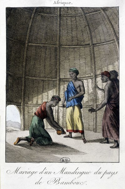 Mariage chez les Mandingues (Mali?), Afrique (gravure) - Unknown artist