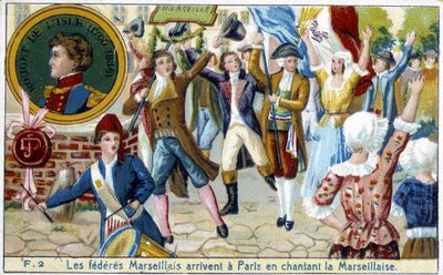 Les fédérés de Marseille arrivent à Paris en chantant la Marseillaise - chromolithographie, fin XIXe siècle - Unknown artist