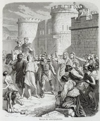 Martyr de Saint Symphorien - dans «Histoire des papes» par Maurice Lachatre - Unknown artist