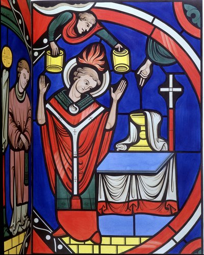 Similitude de vitrail de la cathédrale du Mans. Tracé du 19ème siècle - Unknown artist