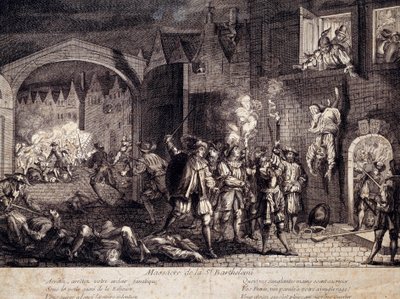 Massacre de la Saint-Barthélemy à Paris dans la nuit du 24 août 1572. Gravure du XVIe siècle. Pau, Musée du Château - Unknown artist