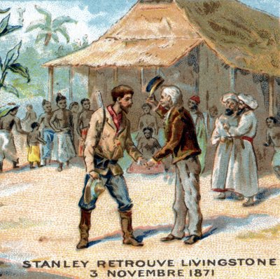 Rencontre entre Sir Henry Morton Stanley (1841-1904) et David Livingstone (1813-1873) en 1871 - Unknown artist
