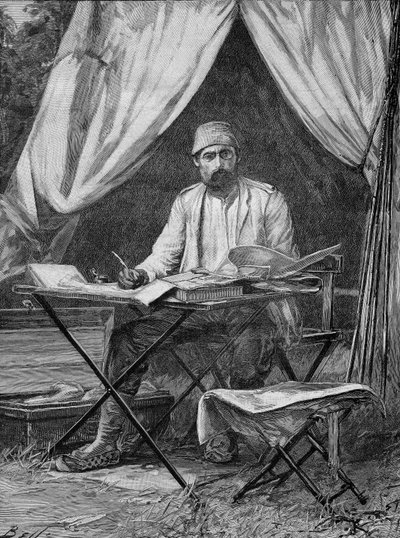 Mehmet Emin Pasha (Eduard Schnitzer), explorateur allemand (1840-1892). Gravure de 1893. - Unknown artist