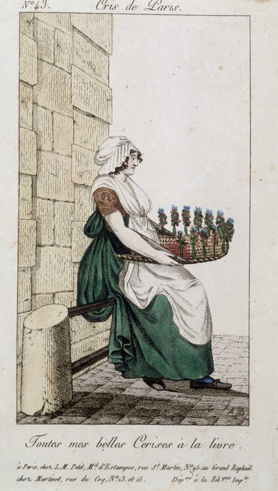 Marchand de cerises - dans "Cris de Paris", début 19e siècle - Unknown artist