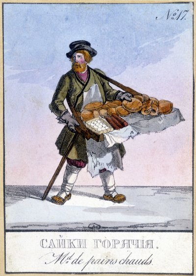 Marchand de pains chauds en Russie au XIXe siècle - Unknown artist